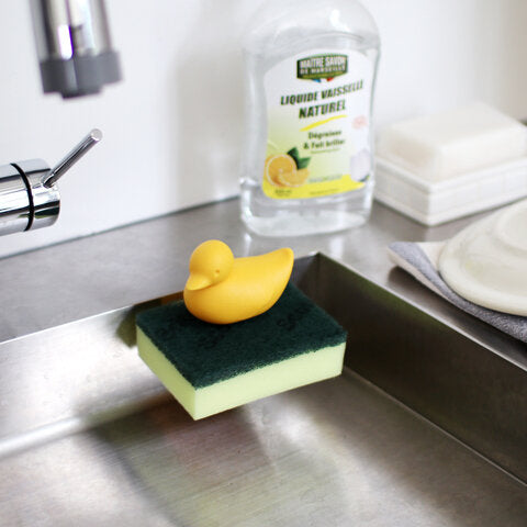 Yellow Rubber Duckie Big Mouth Scrubby Holder Kitchen Sink Sponge