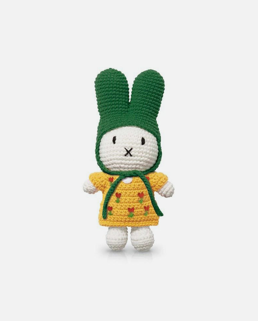 miffy & her yellow tulip dress + green hat