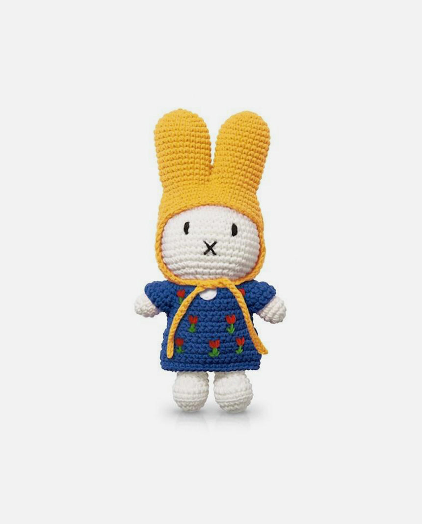 miffy & her blue tulip dress + yellow hat