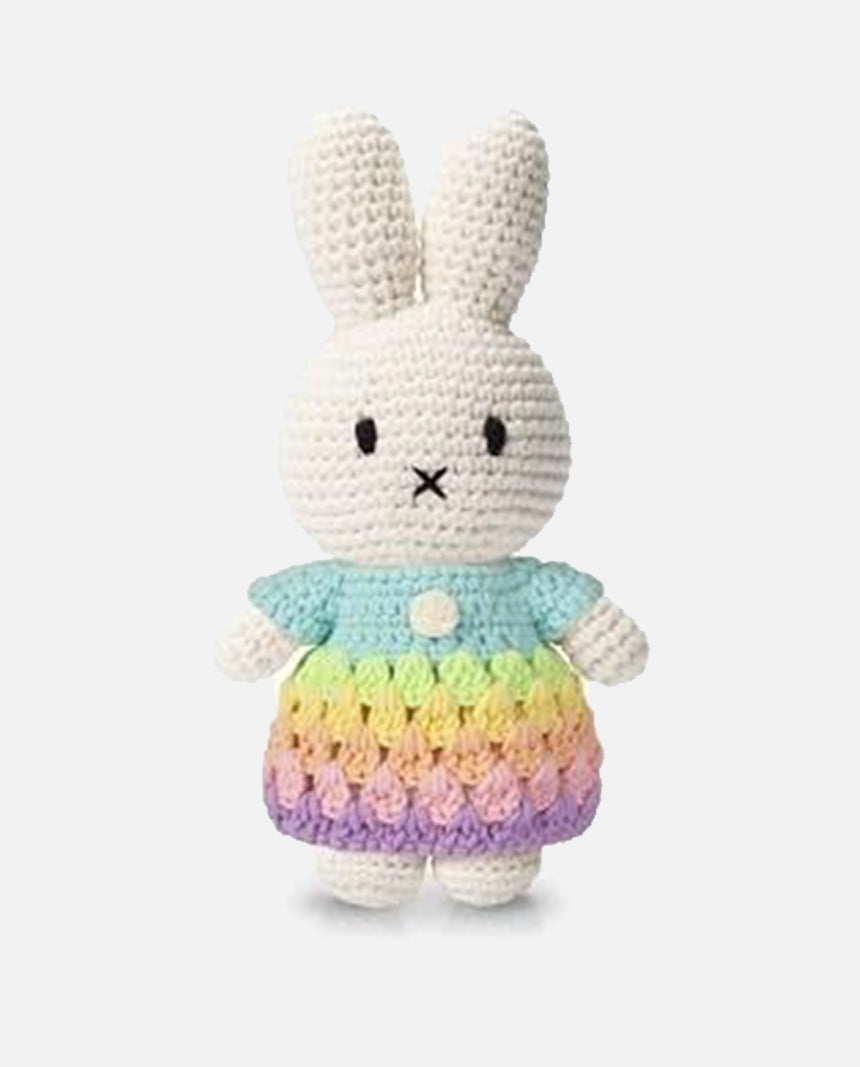 Miffy and her pastel rainbow dress