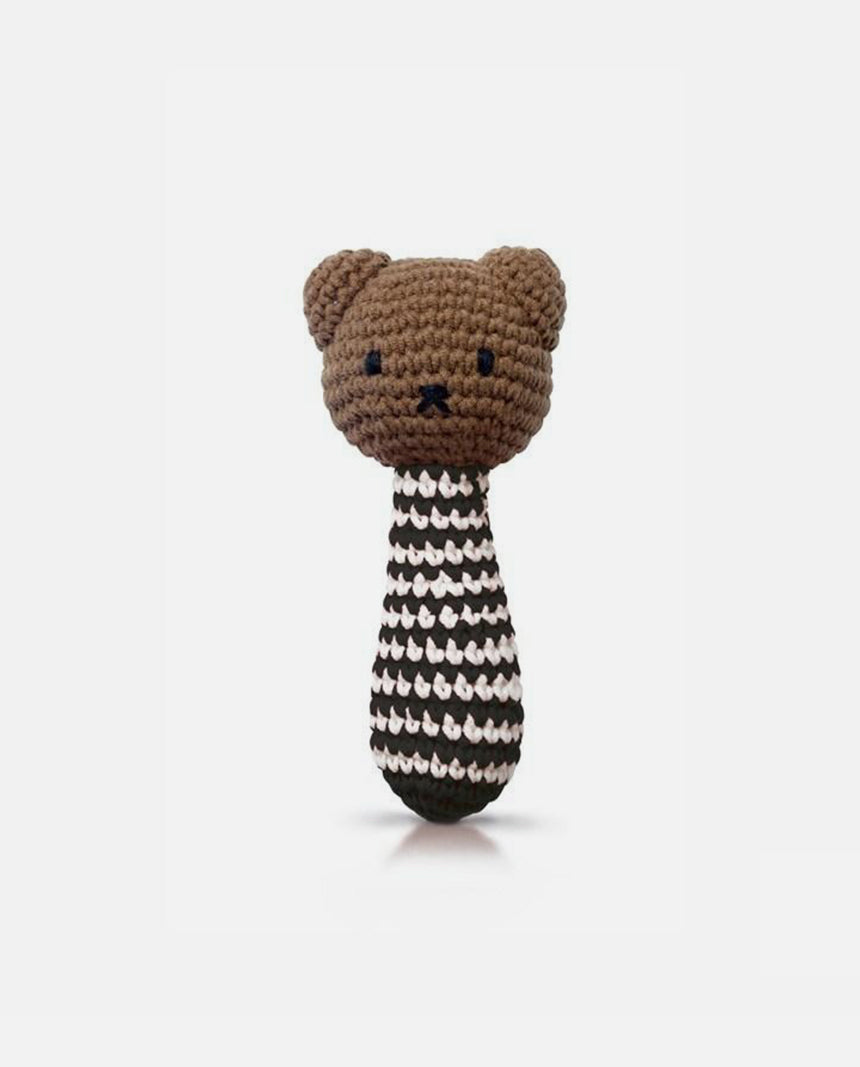 boris handmade rattle black striped + music