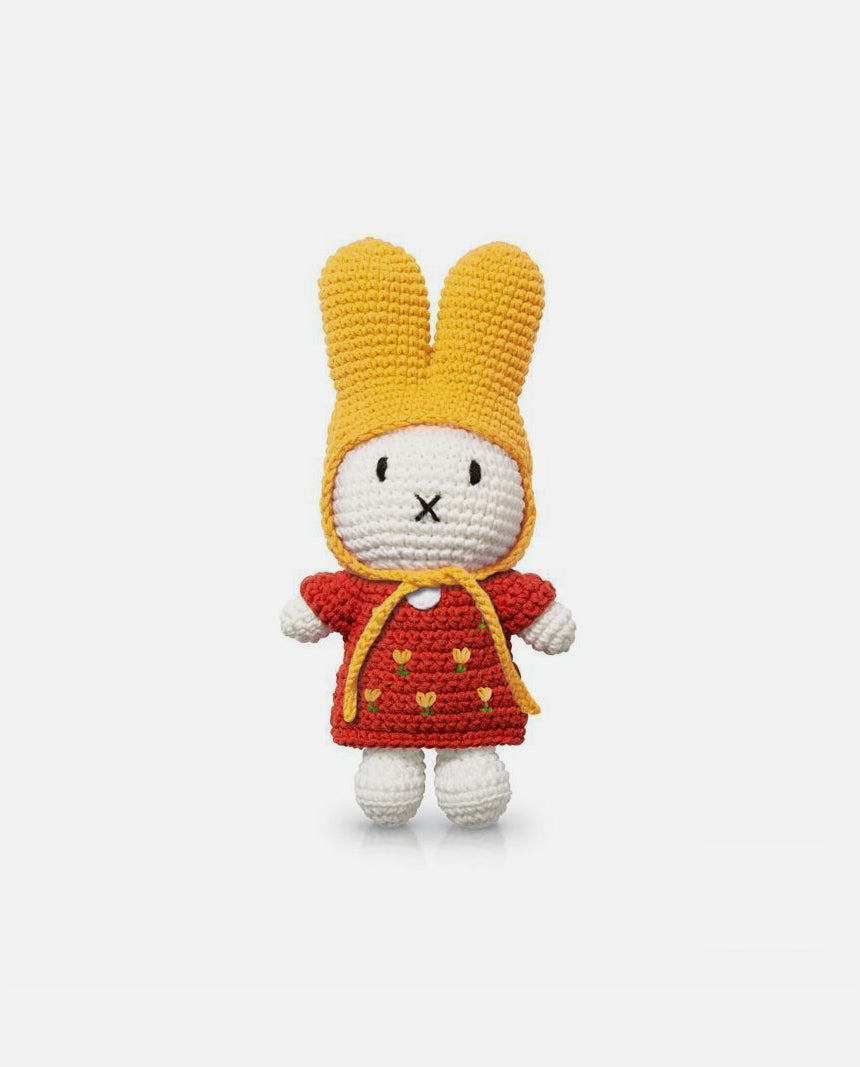 miffy & her red tulip dress + yellow hat