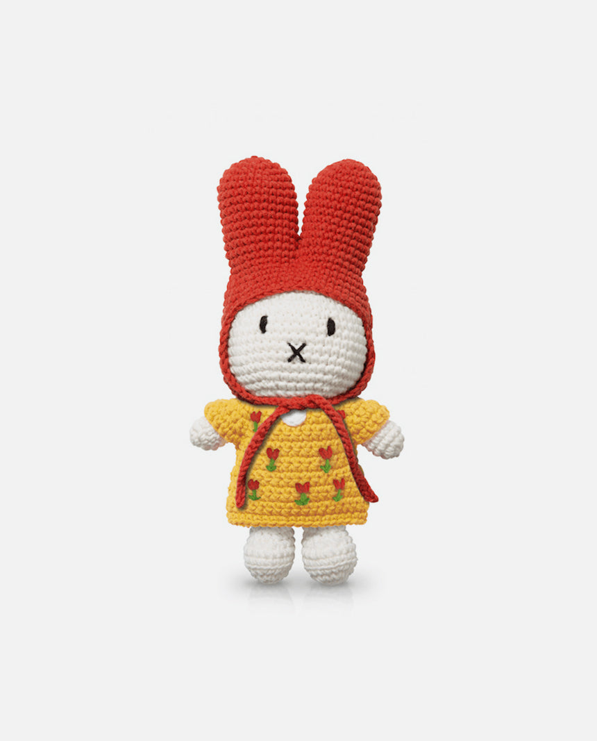 miffy & her yellow tulip dress + red hat