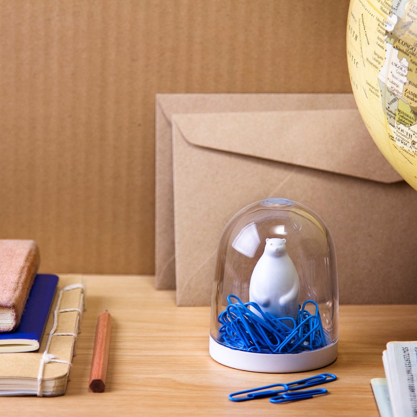 Polar bear on ice - paper clips holder