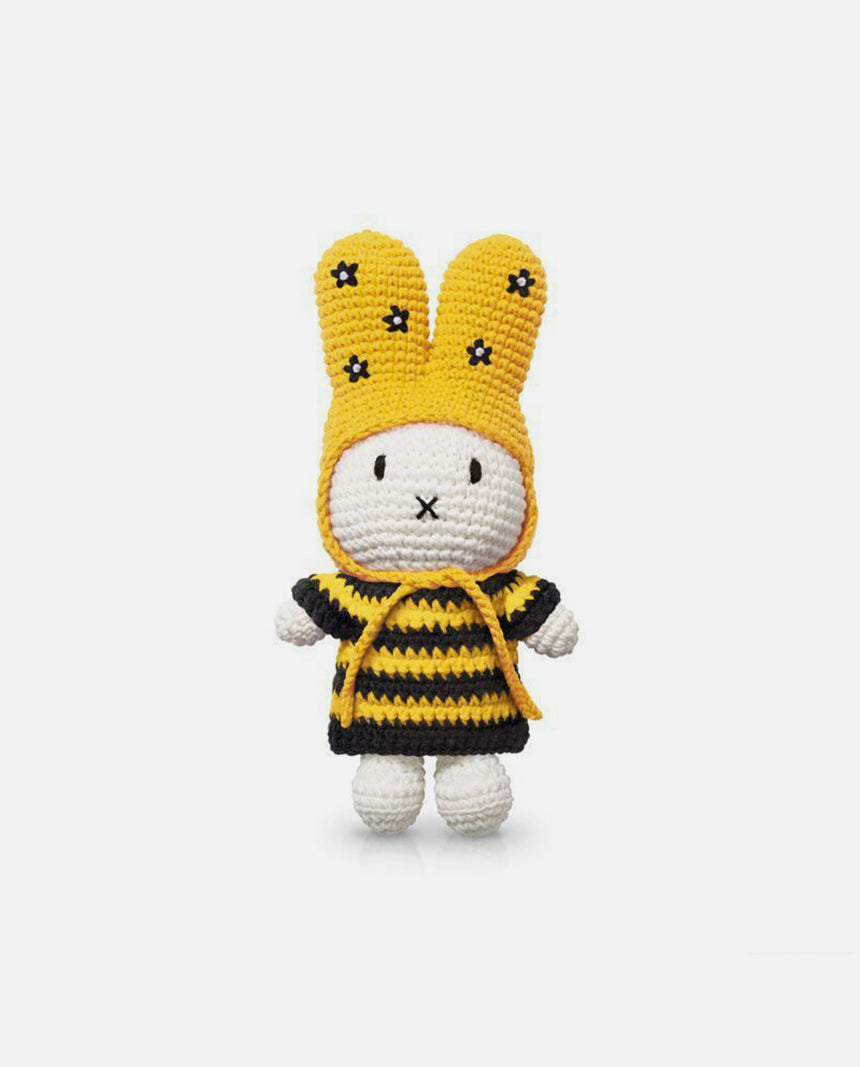 miffy & her striped bee striped dress + flower hat
