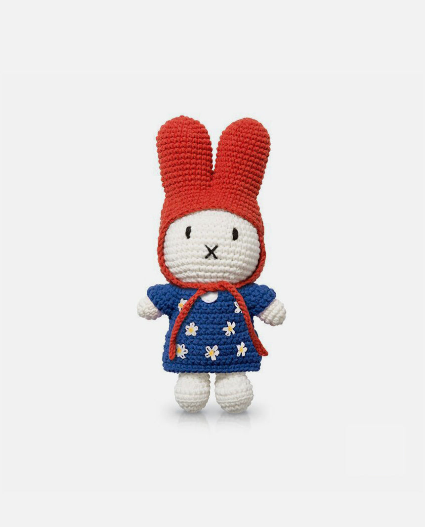 miffy & her blue flower dress + red hat