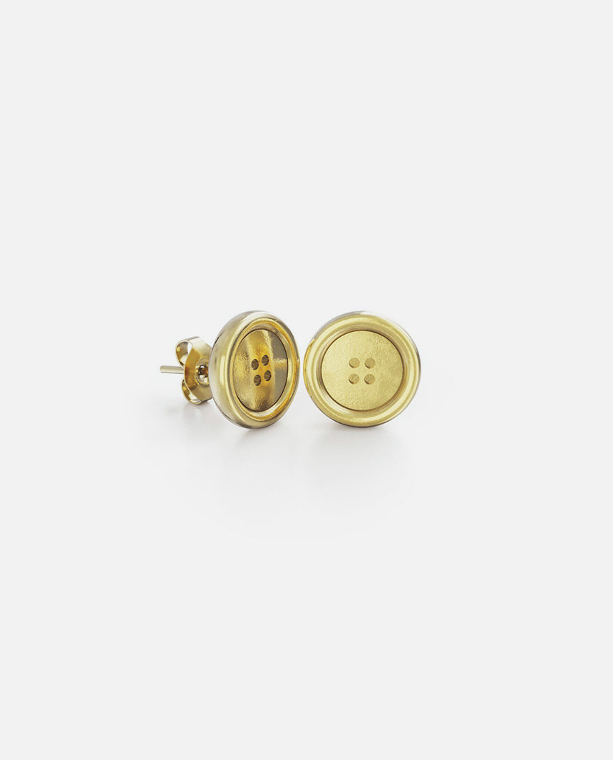 MIFFY - 18CT GOLD VERMEIL BUTTON STUD EARRINGS